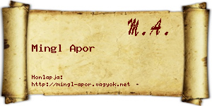 Mingl Apor névjegykártya